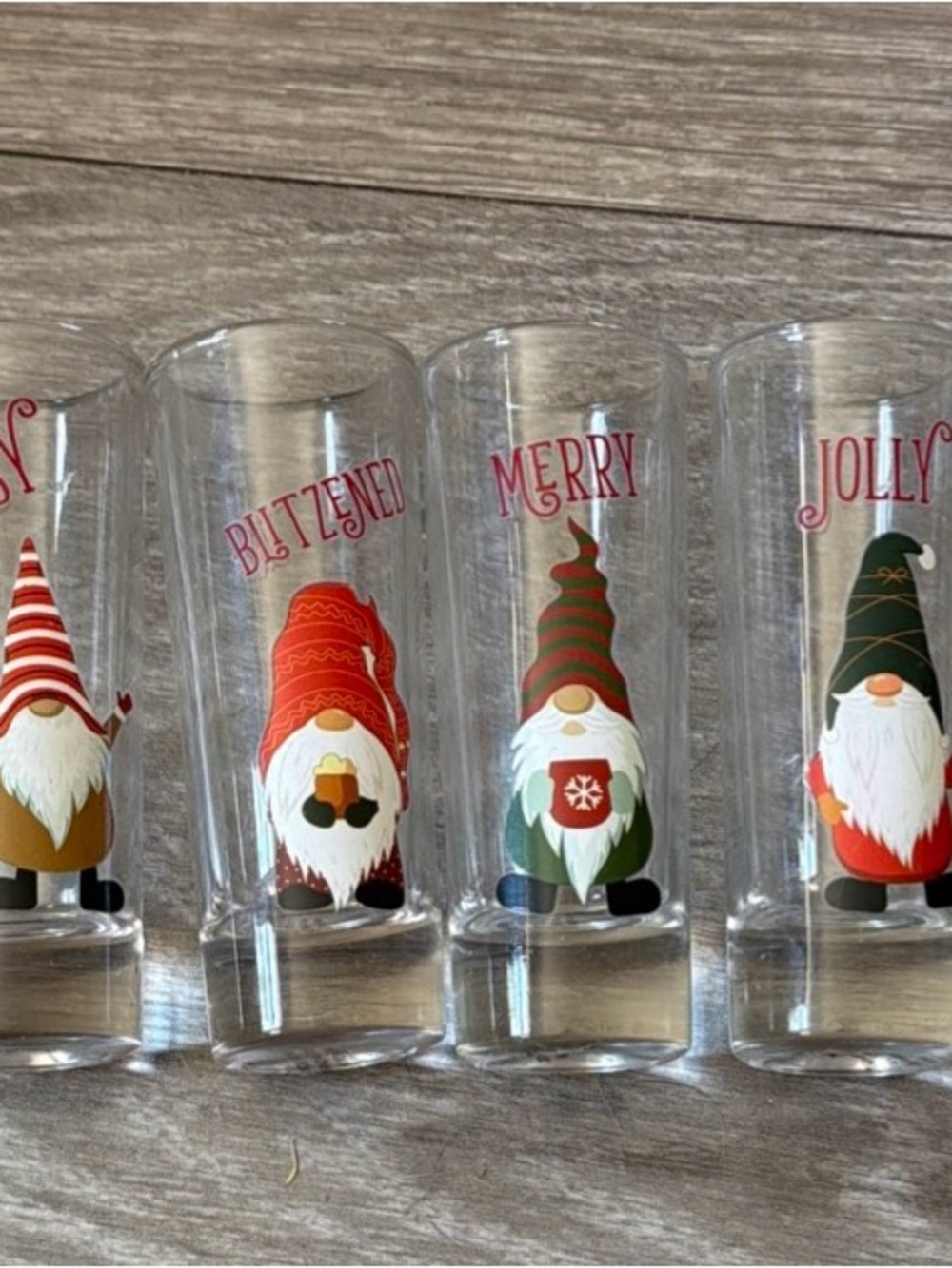 Holiday Gnome Shot Glasses - Set of 4